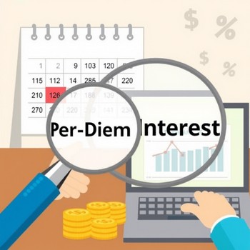 Illustration explaining per diem interest, showing daily interest calculations for loans or investments.